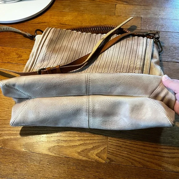 Free People Scalloped Messenger Bag with two handles - Picture 7 of 13